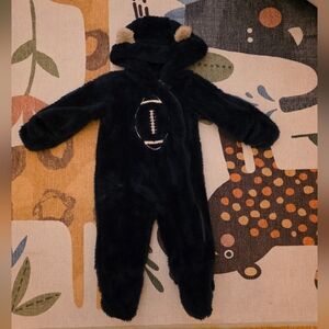 Wippette Navy Blue Fuzzy Baby Onesie